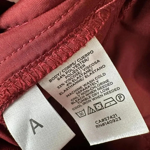 Ann Taylor LOFT Burgundy Slim Dress Pant Straight Ankle SIZE 10 - Picture 3 of 7